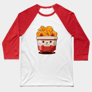 Cat Fried Chicken Baseball T-Shirt